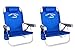 2 Tommy Bahama Backpack Cooler Chair with Storage Pouch and Towel Bar (Blue & Blue)