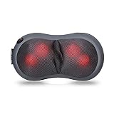 SNAILAX Shiatsu Neck and Back Massager with Heat Deep Tissue Kneading Massage Cushion Portable Pillow Massager for Neck and Shoulder Back