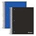 Oxford Spiral Notebooks, 5 Subject, College Ruled Paper, Durable Plastic Cover, 200 Sheets, 5 Divider Pockets, 2 per Pack (10388)