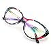 PenSee Womens Oval Cat Eye Retro Eyeglasses Frame Clear Lens Glasses (Blue Flower)