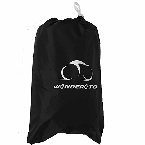 Wonderoto Motorcycle Cover Universal Protective Outdoor Cover with Storage Bag, Waterproof Dustproof Ultra Violet Protective, Black and Red