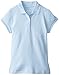 Izod Little Girls' Short Sleeve Uniform Polo, Light Blue, X-Large