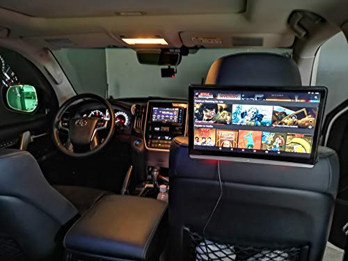 12.5 inch Android 8.1 Headrest Monitors with WiFi, Sync Screens TV Tablets Touch Screen 4K Dual Video Players Phone Mirror Netflix YouTube PS4 HDMI AV Bluetooth FM - Thumbnail 6