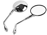 Motorstar Motorcycle Parts Replacement Blindspot Side View Mirror Left & Right Set Fit For HONDA VT750 SHADOW CHROME 400 VT750C VLX Steed VT600 Silver