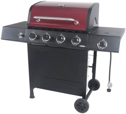 review RevoAce 4-Burner LP Gas Grill with Side Burner, Red Sedona-GBC1748WRS