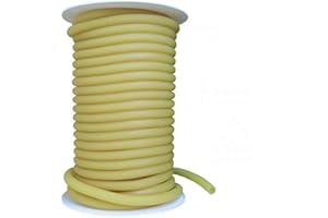 SPEARIT 1/4in OD 3/16in ID 1/32in Wall Quality Thin Walled Amber Latex Rubber Tubing ONE Continuous Piece (Select Length) (#602)