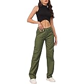 THWEI Cargo Pants for Women High Waisted Casual Pants Y2K Streetwear with 6 Pockets