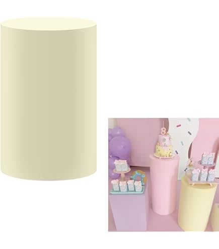 Pink Donut Plinth Cover For Cake Tables – Stretch Polyester Cylinder Cover For Birthday & Baby Showers, 40x90cm