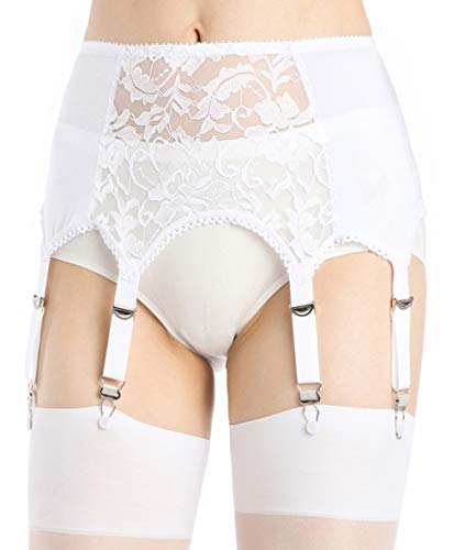 Lace Thigh Garter Belt Stretchy Suspender Strap Belt for Lingerie Thigh Stockings White