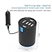 iXCC UL Certified 50W/10A 5 Port Car Charger, Cup Holder Multi USB Car Charging Port, Univeral Fast Charger Adapter for iPhone 8 7 6s Plus, iPad Air Pro Mini, Galaxy 9 for Family Road Trip