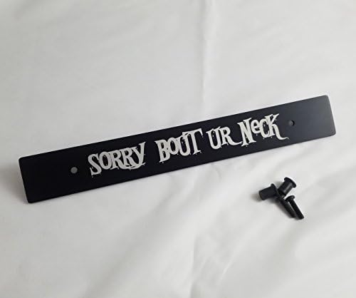 Aluminum Black Front License Plate Delete w/Sorry Bout Ur Neck Laser Engraved for Subaru Vehicles