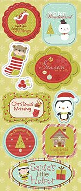 Imaginisce Stocking Stuffers Chipboard Sticker,