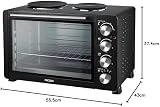 Prodex PX7145B Mini Oven 45L with Grill & Double Hotplate Hob, Black view 3