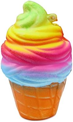 Squishies Toys, Aisikasi Release anxiety Toys 10CM Soft Rainbow Ice Cream Slow Rising Squishy Kawaii Toys Kids and Adults Remove irritability Toy