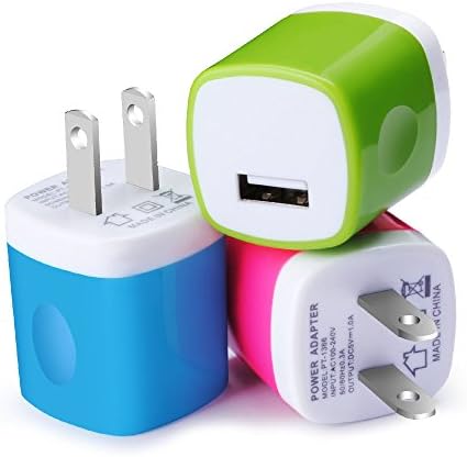 CableLovers USB Wall Charger,iPhone Cube,Charger Brick, 3-Pack Charger Adapter Power Wall Plug Cube for iPhone 8/X7/6S/6S Plus/6 Plus/6/5S/5, Samsung Galaxy S7/S6/S5 Edge, LG, HTC, Huawei, Moto, more