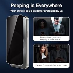 NEW'C 3 Pack Privacy Screen Protector for iPhone 15