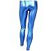 YiZYiF Fashion Men's Faux Leather PVC Trousers Night Club Dance Slim Long Pants Blue Large