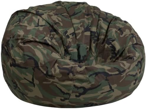 Delacora FF-DG-BEAN-LARGE-GG Oversized Teen Bean Bag Chair, Camo