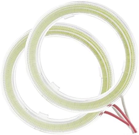 Car LED Headlight Angle Eye COB Plus Voltage Stabilizer and Ring Cover, Tekpluze LED Ring for Car Headlights (White LED Light, 74MM)