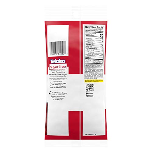 TWIZZLERS TWISTS SUGAR FREE STRAWBERRY LICORICE CANDY, 5 OUNCE