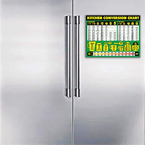 Kitchen Conversion Chart Magnet - Extra Large Easy to Read 11” x 8.5” Measurement Cheat Sheet for Cooking Baking… - Image 3