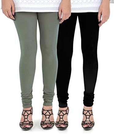 Vami Womens Cotton Multicolor Pack of 2 Churidar Leggings