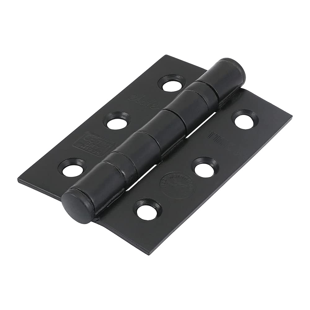 TIMCO Fire Door Hinge for Internal Residential Doors - Ball Bearing Hinge Epoxy Black - 76 x 51 x 2.2