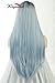 K’ryssma Ombre Blue Lace Front Wigs, Long Natural Straight Ombre Synthetic Wig with Dark Roots Heat Resistant Lace Wigs for Women 24 inches