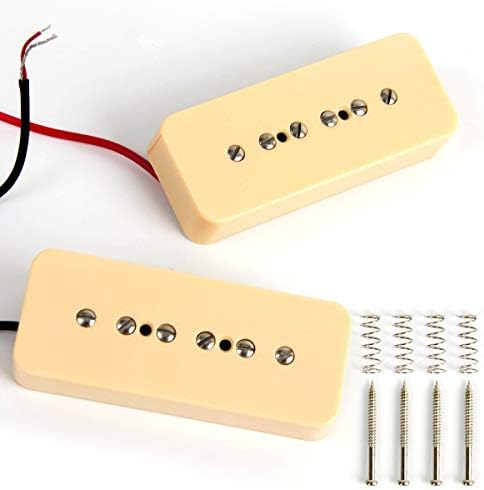 Set of 2pcs P-90 Soapbar Single Coil Guitar Pickups Bridge & Neck Cream