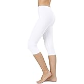 NioBe Clothing Womens High Waist Basic Solid Cotton Soft Capri Leggings