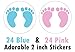 Gender Reveal Mega Party Pack for 24 - Two Size Plates + Cups + Napkins + Cutlery + Tablecloths, Balloons + Banner + Hanging Decorations + Streamers.