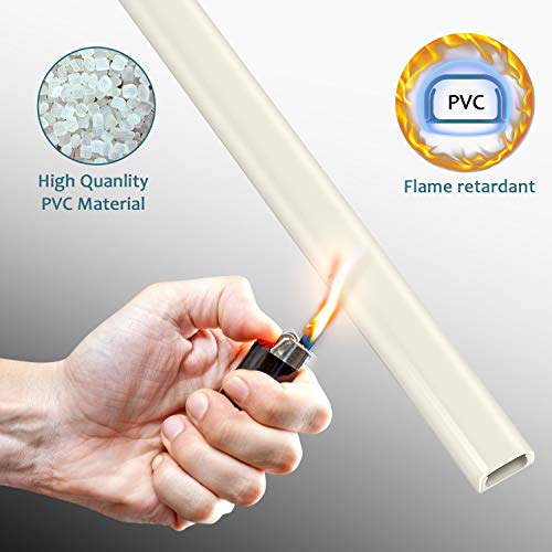 Wire Covers for 2 Cords, 68in Wire Hider On Wall Mounted, Beige Cord