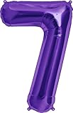 Number 7 - Purple Helium Foil Balloon - 34 inch