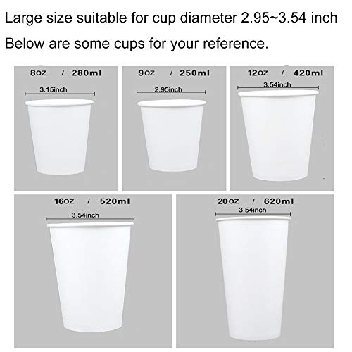 Samhe Cup Dispenser Large Pull Type,Paste or Screw Plate Mountable,Fits 7oz to 12oz Cone or Flat Bottom Cup,17"Tube,Mounting Water Dispenser Cooler or Wall,Attractive at Home Office (Large,White)