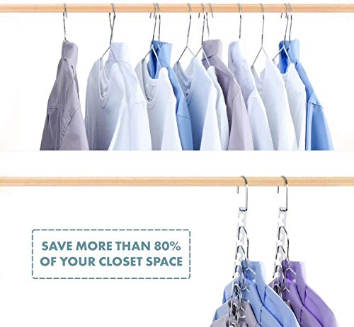 DECOZY-Magic-Clothes-Hangers-Smart-Closet-Saver-Pack-of-6--Heavy-Duty-Chrome-Steel-Space-Saving-Wonder-Hanger-Wardrobe-Organizer-System-for-Wrinkle-Free-Organization