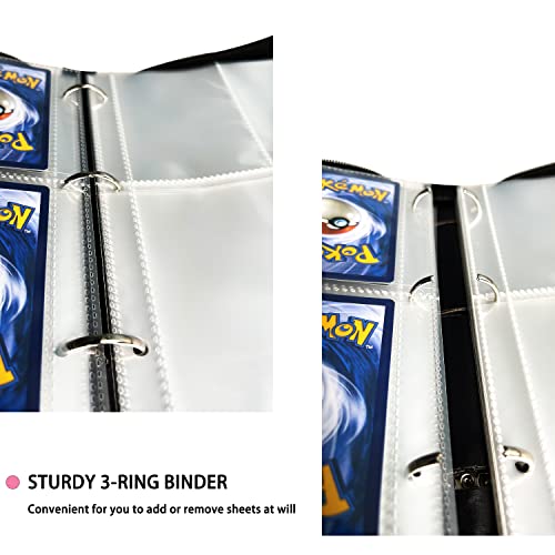 Trading Card Binder 4-Pocket for TCG Cards, 440 Pockets Card Holder with 55  Removable Sleeves,Collection Case Book Display Storage Carrying Toy Gift  for Kids Playing Trading Card Games (Pink1)  in Saudi