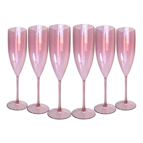 Kit 10 Taças de Champanhe Cristal Rose Gold Acrilico Festa Aniversario Casamento evento mimo decoração espumante comemoração
