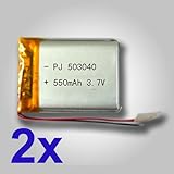Ofeely Rechargeable 3.7v 550mah Polymer Li-ion Battery for Mp4 GPS Bluetooth 503040 (2 Pack)