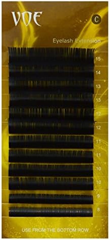 Mixed Individual False Fake Eyelash Extensions Tray Lash All Size J B C D curl (C-Curl, 0.7(8-15)mm)