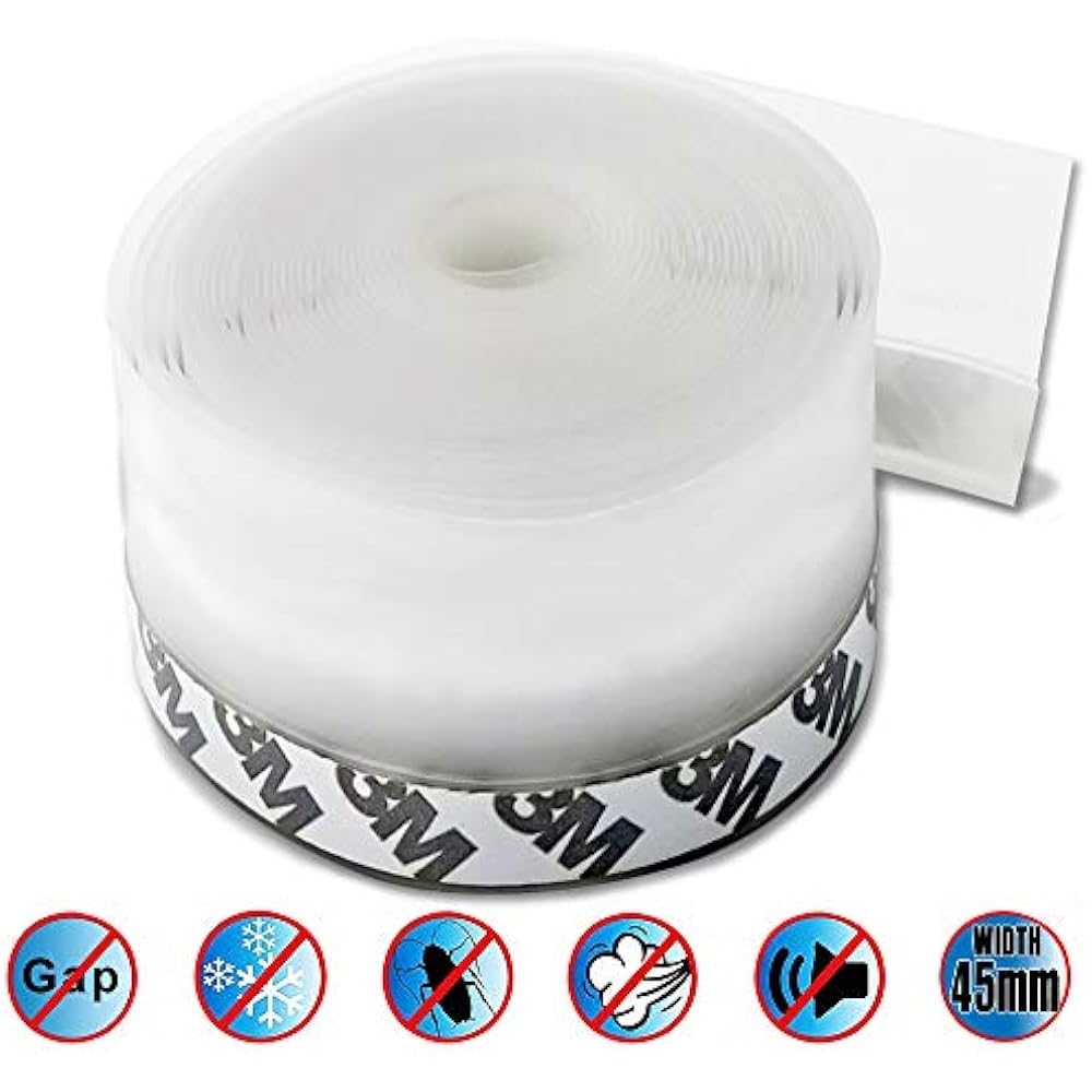 Huryfox Weather Stripping Door Seal Strip, Silicone Shower Glass Bottom