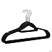 CRESNEL Non-Slip Velvet Clothes Hangers - Ultra Thin Space Saving Design for Men and Women Dress Suit - 50 pcs Set - Solid Black