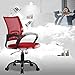 BestOffice Office Chair Ergonomic Cheap Desk Chair Mesh Computer Chair Lumbar Support Modern Executive Adjustable Stool Rolling Swivel Chair for Back Pain (Red)