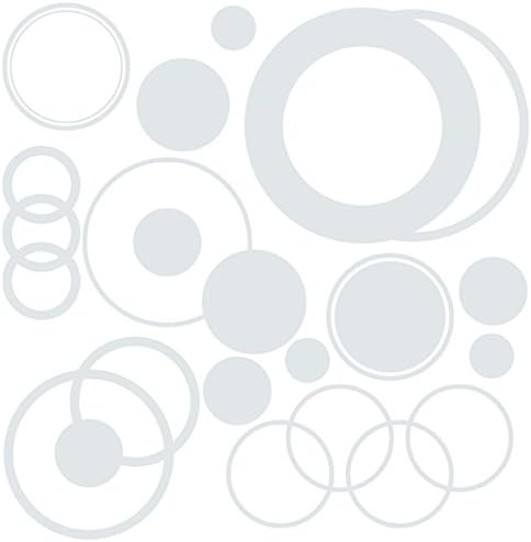 Drama Decor Polka Dots & Circles Full Sheet Removable Stickers, Gray