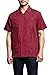 G-Style USA Men's Short Sleeve Cuban Guayabera Shirt 2000-1 - Burgundy - X-Large