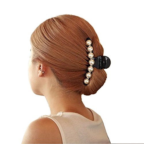 Wcysin 1pcs Pearl Hair Clip Pin Claw Barrettes Accessories for Women Girls - Thumbnail 4