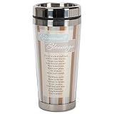 Retirement Blessings Brown Stripes 16 ounce Stainless Steel Insulated Travel Mug with Lid