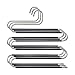 HuaQi S Shape Clothes Trousers Hangers Non Slip Closet Storage Organizer Multi Space Saving Hanger for Pants Jeans Belt Tie Scarf Legging (3-Pieces)