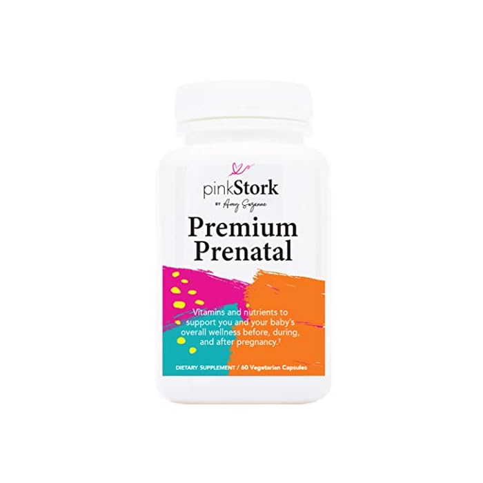 Pink Stork Premium Prenatal Vitamin: Organic Whole-Food Ingredients, Folate, Vitamin B6 & B12 -Prenatal Vitamins for…