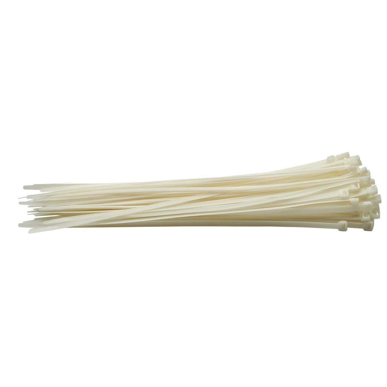 Draper 70404 Nylon 7.6 x 400mm White Cable Ties (100 Pieces)