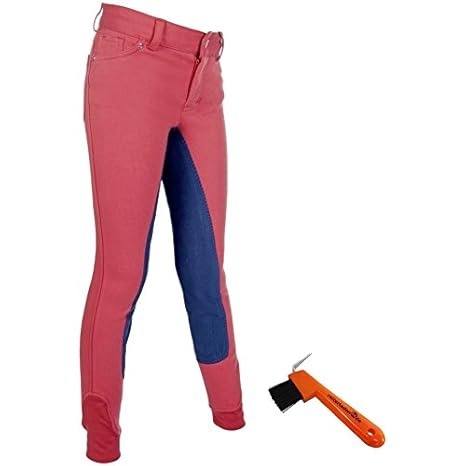 Bibi&Tina Kinder Reithose Vollbesatz rot/dunkelblau + Hufkratzer Reiterladen24.de